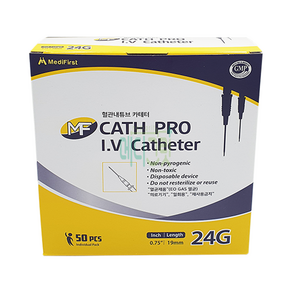 메디퍼스트 정맥카테타 24G 19mm 50개입 노랑 / MF IV Cathete, 1개