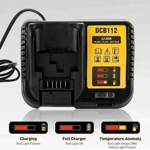 DeWalt에 적합한 리튬 배터리 리튬 배터리 교체 전동 공구 배터리 10.8V 12V 18V 20V 최대 6.0Ah DCB205 DCB206 6000mAh, 디월트 호환 chage, 1개