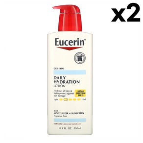 Eucein Daily Hydation Lotion 유세린 데일리 하이드레이션 로션 SPF15 500ml 2팩, 1개