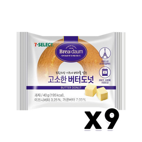 브레다움 고소한 버터도넛 베이커리간식 40g x 9개