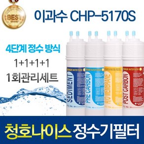 청호나이스 이과수 CHP-5170S 4단계 고품질 정수기 필터 호환 전체세트, 선택01_1회관리세트(1+1+1+1=4개), 1개