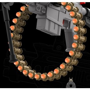 M416 게틀링 자동발사 탄피배출 전동 너프건 장난감총 소프트건, 탄피 20개 + 탄피 20개, 1개