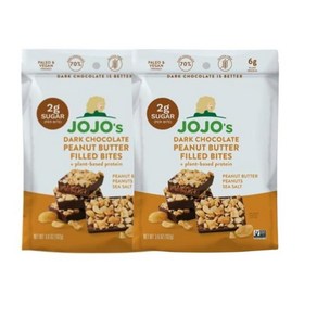 JOJO's 다크 초콜릿 피넛버터 필드 바이츠 Geneic JOJO's Oganic Dak Chocolate Peanut Butte, 2개, 442g