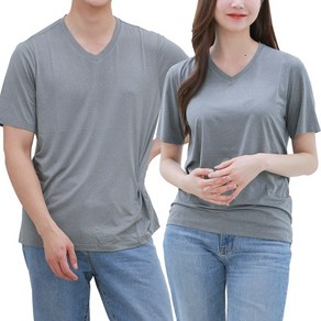 쿨 스트레칭 기능성 브이넥 반팔 티셔츠 2P_남녀공용/헬스티