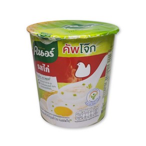 태국 크노르 Kno 치킨 컵죽 32g / INSTANT JASMINE RICE PORRIDGE CHICKEN FLAVOUR 아침대용 간식, 1개