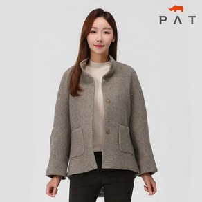 [PAT 여성] 하이넥 패턴 숏 코트_1H81115