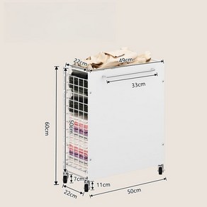 디귿 다용도 쓰임 바구니 빨래 욕실 세탁물 운동기구 쓰레기 이동식, 소형(50x22x60cm), 1개