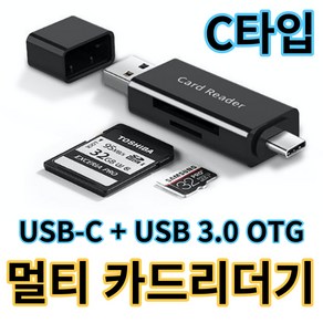 512기가 라온 CR-100C USB3.0 C타입 SD카드 micoSD OTG 카드리더기 맥 윈도우, 블랙, 1개