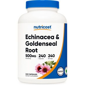 Nuticost 뉴트리코스트 에키나세아 골든씰 뿌리 500mg 240캡슐, 1개, 240정