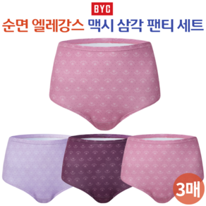 BYC 여자 순면 엘레강스 맥시 삼각팬티 3매입 세트 0540