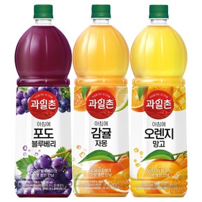 해태 과일촌 과일페트 1.5L 3종 혼합(포도블루베리1개+감귤자몽1개+오렌지망고1개) / 총 3개