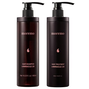 모레모 미라클 2X 단백질 헤어 샴푸 480ml + 트리트먼트 480ml 1세트