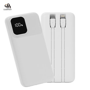 CPM 2IN1 LED 보조배터리 10000mAh 8핀 C타입 잔량표시, 화이트