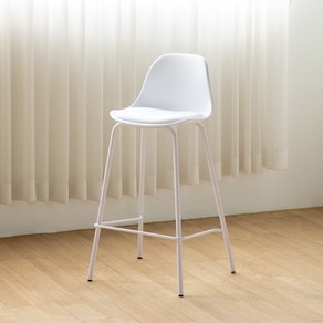 이지 아일랜드식탁의자 바텐 바의자 홈바 식탁 높은의자 60/65cm 시트높이 쿠션좌석 고정형 모던 카페, 1개, 화이트(60cm)