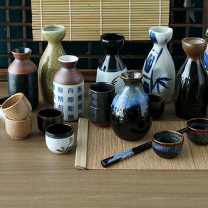 Japanese sake cup set (6 type) ongoingmoment 일본 사케 도자기 독구리 술잔 세트 온고잉모멘트, 그린 호리병 세트, 1개