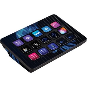 Elgato Stream Deck MK.2와 호환 마이티스킨 카본 파이버 스킨 블루 플레임 보호성 내구성 질감의 마감 적용 및 스타일 변경이 용이한 미국산