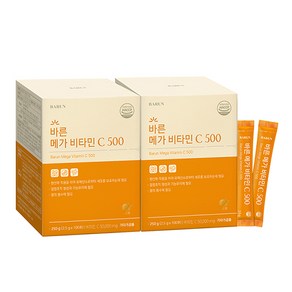 바른 메가 비타민C 영국산 분말 500mg (100포), 250g, 2개