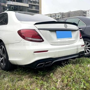 메르세데스 벤츠 E 클래스 W213 - E200 E260 E300 AMG 스타일 세단 4 도어 리어 트렁크 리 부트 덕테일 스포일러 윙 튜닝, [03] Glossy Black, 한개옵션1