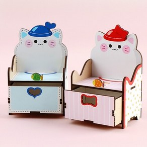 인쇄 우드 모자 고양이 다용도 보관함, 레드   [T-06-225], 1개