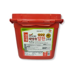 업소용 CJ제일제당 알찬고추장 6.5kg 해찬들 맛있게 매운 태양초 골드 양념 조마료 식자재 대용량, 1개