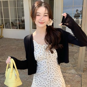 besteffie 여성 여름 가디건 여름용 V넥 심플 캐주얼 얇은 긴팔 K82