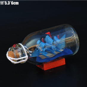 지중해 병에 담긴 장식품 유리병 범선 수제 공예 보트 풍경 홈테리어 5724, F