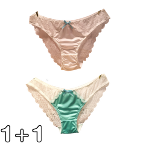 여성용 스판 컴포트 새틴 레이스 삼각 팬티 2종 세트 Women's Underpants 뉴타임즈 A790W179