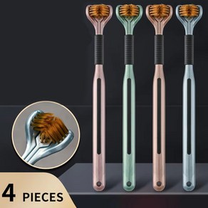 3면 헤드 칫솔 4 P세트 부드러운모 칫솔 3D 3면칫솔, 1세트, 4개입