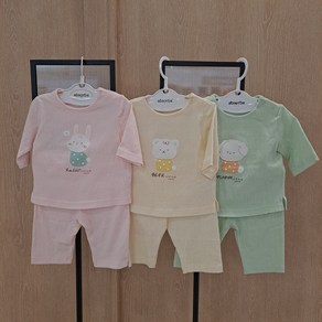 [압소바 ] 늦봄 여름 초가을 유아 남아 여아 공용 소이 요루 7부 상하 AZ3-13002