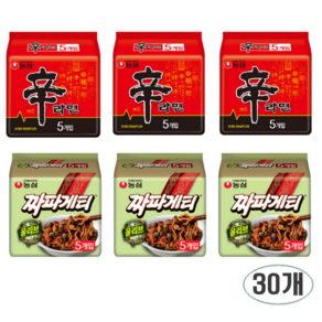 농심 신라면 5p x 2개 + 짜파게티 5p x 2개 세트, 30세트