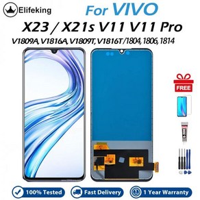 LCD 디스플레이 터치 스크린 VIVO V11 Po X21s Vivo X23 V1809A 1804 1806 1814 디지타이저 어셈블리 교체 6.41 인치, [01]V11, 1개