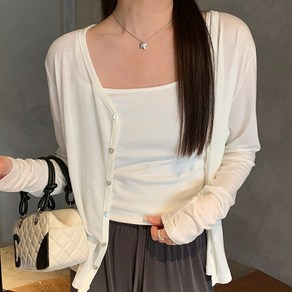 네루양품 피부에 부드러운 텐셀 가디건 브이넥 여성용 얇은 여름가디건 아우터