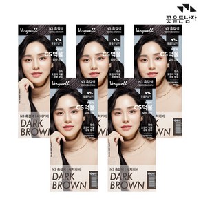 꽃을든남자 염색약 CS 먹물 헤어칼라 N3 흑갈색, 5개, 꽃을든남자 CS 먹물 N3 흑갈색