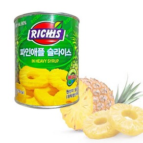 분이네 리치스 파인애플 슬라이스 836g 과일 통조림, 1개