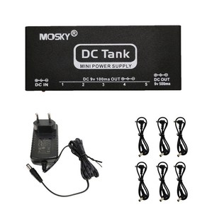 Mosky 미니 DC TANK 기타 이펙트 페달 전원 공급 장치 6 절연 출력 전원 단락 과전류 9V, 1개, 02 UK PLUG, 1개