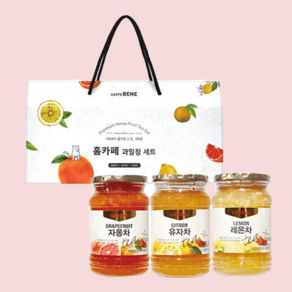 카페베네 과일청 레몬 유자 자몽 480g 3종 선물세트, 1개