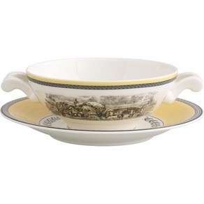 Villeoy & Boch Audun Feme soup cup and sauce 빌레로이앤보흐 아우든 페르메 스프 볼 400ml 소서 18cm 세트, 1개