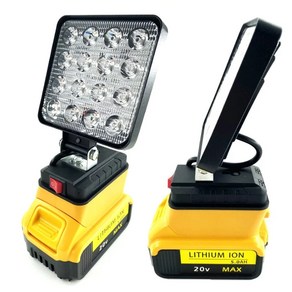 손전등 이온 휴대용 14.4V-20V 리튬 DCB200 Dewalt-도구 램프 스포트라이트 LED DEWALT 배터리 DCB182 조명 야외 작업, 1)no USB pot, 1개