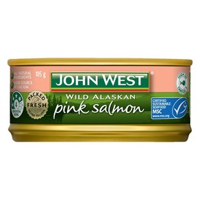 존 웨스트 와일드 알래스카 핑크 연어 105g John West Wild Alaskan Pink Salmon, 1개