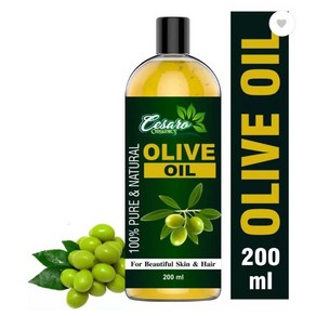 Cesao Oganics Exta Vigin Olive Oil (Cold Pessed) fo Skin Hai Face & Body Massage Oil, 1개, 200ml