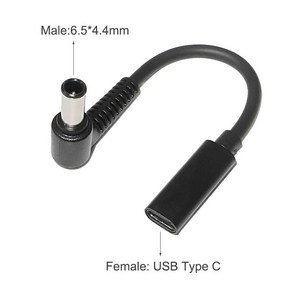 USB C타입 수 어댑터 컨버터 DC 전원 플러그 커넥터 케이블 소니 노트북 공급 19V 6.5x4.4mm, 3.T3, 1개