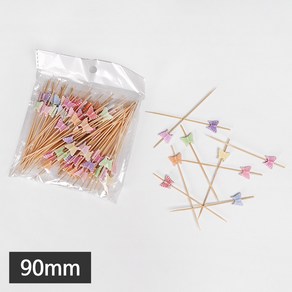 [KO] 일회용 파티용 소품용 대나무꼬지 나비 장식 꼬지 9cm 1봉 약100개, (KO) 9cm 나비장식꼬지 1봉(약100개), 1개