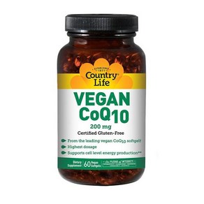 컨트리라이프 Vegan 코엔자임Q10 200mg 식물성 캡슐 60정 큐텐, 1개