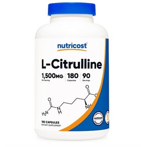 뉴트리코스트 L시트룰린 아르기닌대체 Citrulline 근육 영양제 파워업 1500mg 180캡슐