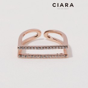 CIARA 14K Casoria 트윈 스틱라인 반지(GoldPlated)