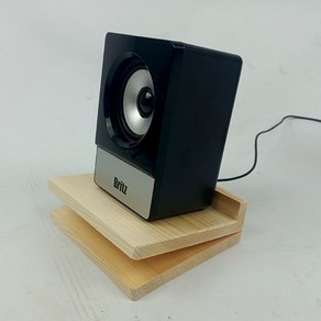 스피커 스탠드 받침대 거치대 우드 원목 경사형 SP05, 스피커받침대1층형16x14x3cm