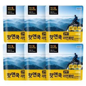 이지밥 핫앤쿡 곱빼기 라면애밥 김치찌개 비화식 발열도시락, 6개, 150g