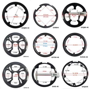 MTB 도로 자전거 스프로킷 보호 크랭크셋 크랭크 가드 자전거 체인 휠 링 보호 커버 32 42 44 46 48 50 52T, 15)KUN 46-48, 1개
