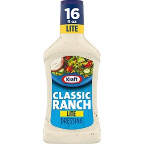 Kaft Light Ranch Reduced Fat Fee Salad Dessing (16 oz Bottles 크래프트 라이트 랜치 무지방 샐러드 드레싱(16온스 병 6팩, 6개, 473ml