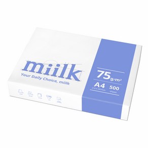 한국제지 밀크 A4 A3 복사용지, 500매, 밀크 A4 75g